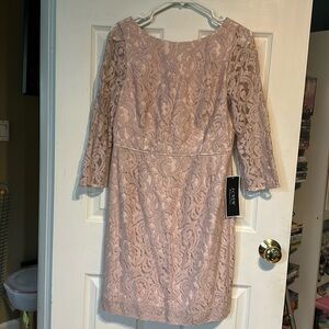 NWT J. Crew Natalia Leavers Lace Poppy Dress Dusty Rose 10P Petite